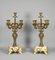 Large French Art Nouveau Mantel Clock and Trim, Set of 3, Image 15