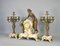 Large French Art Nouveau Mantel Clock and Trim, Set of 3, Image 3