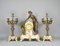 Large French Art Nouveau Mantel Clock and Trim, Set of 3, Image 1
