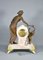 Large French Art Nouveau Mantel Clock and Trim, Set of 3, Image 11