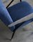 Italienischer Sessel in Blau & Grau, 1960er 5