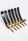 Mid-Century Austrian Bakelite and Brass Wall Hooks, 1950s, Set of 6 2
