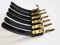Mid-Century Austrian Bakelite and Brass Wall Hooks, 1950s, Set of 6 5