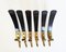 Mid-Century Austrian Bakelite and Brass Wall Hooks, 1950s, Set of 6 3
