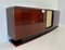 Italian Art Deco Sideboard in Leather and Purpleheart Wood by Osvaldo Borsani, 1940s 4