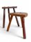 Französische rustikale Wabisabi Tripod Holzhocker, 2er Set 6