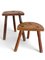French Rustic Wabisabi Tripod Wooden Stools, Set of 2, Image 2