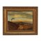 Visión del campo con figuras, pintura al óleo, década de 1800, enmarcado, Imagen 1