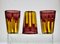 Yellow and Amethyst Color Glass with Bright Red Accents by Piattelli, Set of 6 7