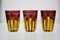 Yellow and Amethyst Color Glass with Bright Red Accents by Piattelli, Set of 6 16