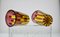 Yellow and Amethyst Color Glass with Bright Red Accents by Piattelli, Set of 6 12