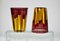 Yellow and Amethyst Color Glass with Bright Red Accents by Piattelli, Set of 6 18