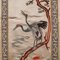 Tall Vintage Art Deco Embroidered Panel with Oriental Silk Cotton Needlepoint Scene, 1930s, Image 8