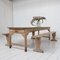 Large Table and Benches, 1890, Set of 3 2