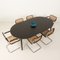 Table de Salle à Manger à Rallonge Circulaire en Teck Verni Noir par Ole Hald pour Gudme Mobelfabrik, Danemark, 1960s 3