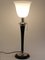 Französische Art Deco Tischlampe aus schwarzem Holz & vernickeltem Metall von Mazda, 1920er 2