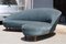Italian Bomerang Sofa Cesare Lacca in Blue Velvet attributed to Cesare Lacca, 1950s 3