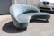Italian Bomerang Sofa Cesare Lacca in Blue Velvet attributed to Cesare Lacca, 1950s 5