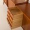 Freestanding 3-Bay Wall Unit with Bar Cabinet in Teak by John Texmon for Ergo, Norway, 1960s, Image 11