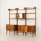Freestanding 3-Bay Wall Unit with Bar Cabinet in Teak by John Texmon for Ergo, Norway, 1960s, Image 6