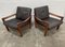 Set of Danish Teak Leather Armchairs by Illum Wikkelsø for Niels Eilersen, 1960s 1