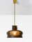 Brown and Bubble Glass Pendant Lights attributed to Carl Fagerlund for Orrefors, 1960s, Set of 2 9