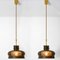 Brown and Bubble Glass Pendant Lights attributed to Carl Fagerlund for Orrefors, 1960s, Set of 2 12