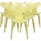 Yellow Grandprix Chairs by Arne Jacobsen, Set of 6 1
