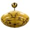 Art Deco Marbled Amber and Brown Glass and Brass Pendant Light, Germany, 1930s 1