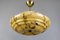 Art Deco Marbled Amber and Brown Glass and Brass Pendant Light, Germany, 1930s 5