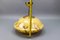 Art Deco Marbled Amber and Brown Glass and Brass Pendant Light, Germany, 1930s 18
