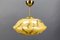 Art Deco Marbled Amber and Brown Glass and Brass Pendant Light, Germany, 1930s 16