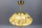 Art Deco Marbled Amber and Brown Glass and Brass Pendant Light, Germany, 1930s 17