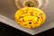 Art Deco Marbled Amber and Brown Glass and Brass Pendant Light, Germany, 1930s 8