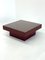 Mesa de centro italiana Mid-Century en rojo con tablero de vidrio, Imagen 12
