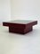 Mesa de centro italiana Mid-Century en rojo con tablero de vidrio, Imagen 6