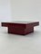 Mesa de centro italiana Mid-Century en rojo con tablero de vidrio, Imagen 9
