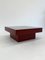 Mesa de centro italiana Mid-Century en rojo con tablero de vidrio, Imagen 10