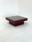 Mesa de centro italiana Mid-Century en rojo con tablero de vidrio, Imagen 2