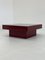 Mesa de centro italiana Mid-Century en rojo con tablero de vidrio, Imagen 11