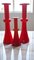Carnaby Vase Set in Red Art Glass by Per Lütken for Holmegaard, 1960s, Set of 3 3