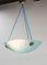 Lámpara colgante francesa Art Déco de vidrio en azul lustre, 1930, Imagen 4