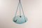 Lámpara colgante francesa Art Déco de vidrio en azul lustre, 1930, Imagen 2