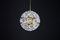Mid-Century Modern Floral Glass and Brass Pendant, Germany, 1960s, Image 2