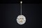 Mid-Century Modern Floral Glass and Brass Pendant, Germany, 1960s, Image 9