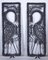 Art Deco Tafeln mit Kränen und Eidechsen aus Schmiedeeisen, Belgien, 1920, 2er Set 2