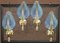 Brass and Venetian Crystal Appliques from Barovier & Toso, 1980s, Set of 2 5