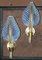 Brass and Venetian Crystal Appliques from Barovier & Toso, 1980s, Set of 2 1