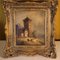 Romantic Harbor View, 19th Century, Oil on Wood, Framed 8
