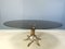 Vintage Oval Smoked Glass and Brass Dining Table, 1970s 7